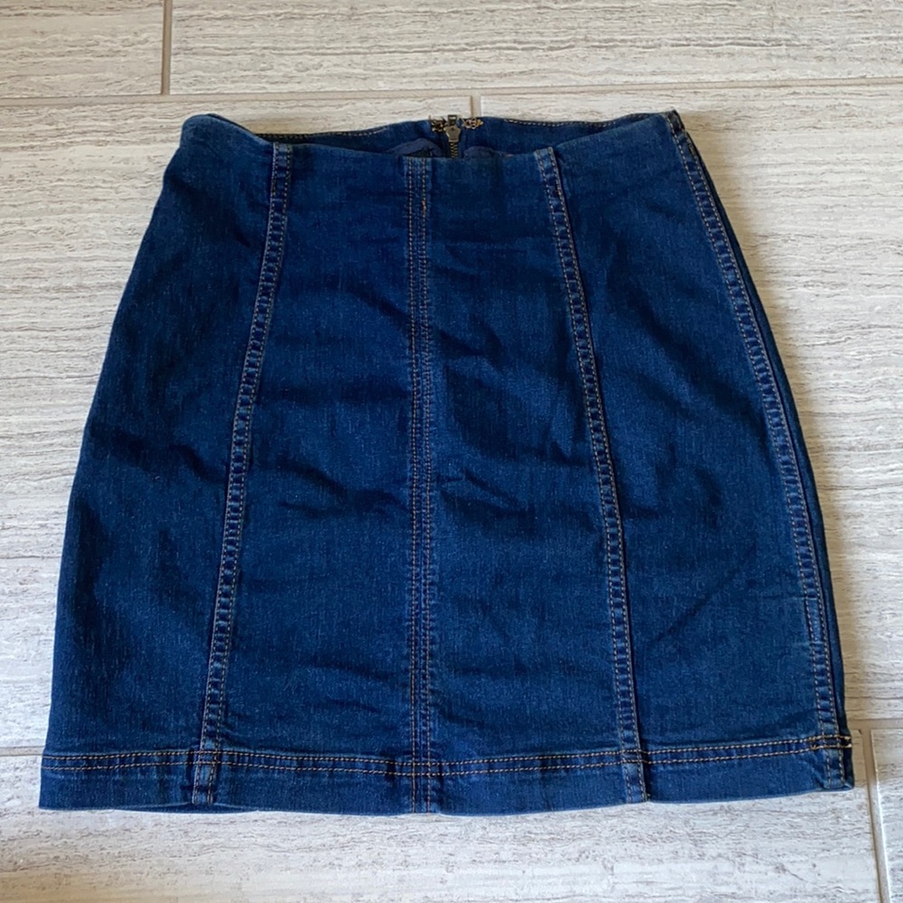 Free People Mini Jean Skirt